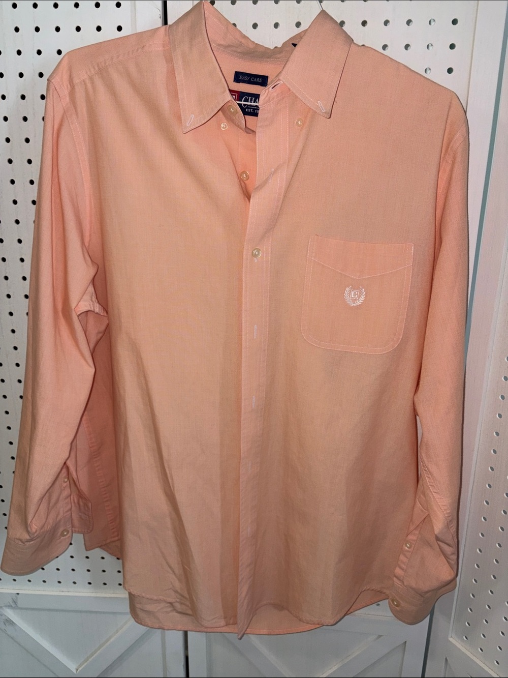 Chaps Peach Chambray Button-Down Shirt